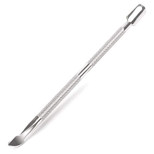 Armiz Empujador de Cutículas de Acero Inoxidable - Herramienta Profesional de Doble Cara para Manicura, Ideal para Remover Cutículas y Esmalte en Gel en Uñas Naturales y Artificiales