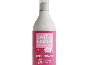 Natural Deodorant Roll On Refill by Salt of the Earth, Sweet Strawberry – Vegan, Long Lasting Protection, Leaping Bunny Approved, Made in the UK – 525ml
