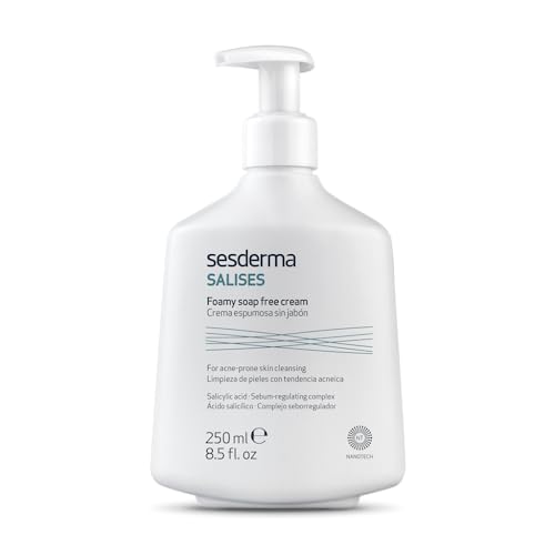 Sesderma Crema espumosa Salises sin jabón | Limpiador de piel sin jabón | Acne Prone Skin | Regulador del sebo | Ácido salicílico | Limpieza de poros | 250 ml