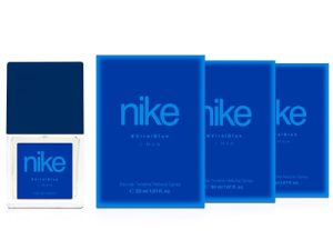 NIKE – Viral Blue, Colonia Hombre, Pack de 3 x 30 ml, Formato Viaje en Spray, Perfume Hombre, Eau de Toilette Natural y Masculina, Aroma Cítrico, Fragancia Fresca, Inolvidable y de Larga Duración