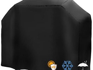 SIBOTER Funda Barbacoa Exterior Impermeable, 210D Oxford con Cordón y Bolsa de Almacenamiento, Anti-Viento/UV/Impermeabilidad,145 × 61 × 117 cm