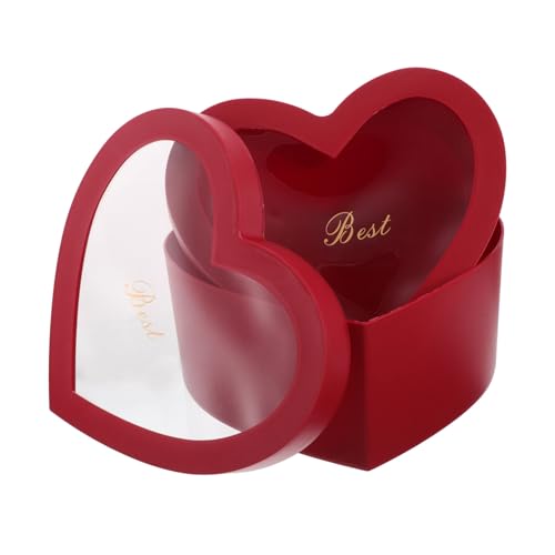 BAZEITFLOW 2 Cajas caja de del día de san valentín corazón tapa caja decorativa decoracion de san valentin cajas de san valentin en forma de corazon cajas de papel maché el plastico