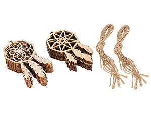 Tbest LS Wood Holiday Wood en Decoraciones Ornnts de Madera Establecidas para par Chriats
