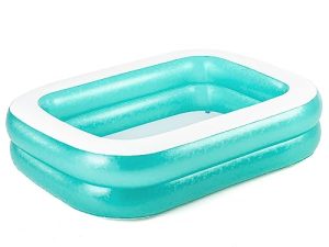 Bestway 54005 Piscina Familiar Hinchable Rectangular, Color Verde, 201 x 150 x 51 cm