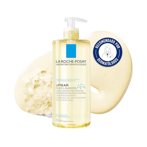 La Roche Posay Aceite de Ducha, Relipidizante, Anti-irritaciones, Hidrata y Calma, Enriquecido con Manteca de Karité, Para Pieles Secas y Atópicas, Lipikar AP+, 750 ml