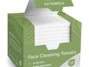 PLANTIFIQUE Toallas Desechables Faciales 100% Viscosa – 50 Piezas Toallitas Biodegradables Cara XL 24×30 cm – Skin Care Limpieza Facial Mujer