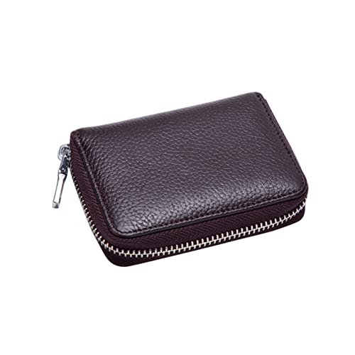 SAFIGLE 11 Estuche para Tarjetas de Crédito de Cuero Organizador para Tarjetas de Identificación Color Café Compacto para Viajes