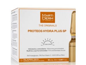 MARTIDERM The Originals Proteos Hydra Plus SP | Ampollas Antiedad Hidratantes y Antioxidantes | con Proteoglicanos y Vitamina C | Protección UVA / UVB | 30 Ampollas x 2ml