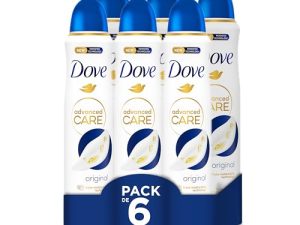 Dove Advanced Care Desodorante Original Protección 72 horas Spray 150 ml, pack de 6 unidades