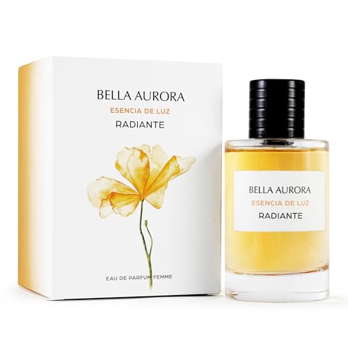BELLA AURORA - Perfume Radiante 100 ml, Esencia de Luz, Fragancia Floral con Punto Dulce, Exótica e Intensa, Colonia Femenina y Elegante, para Mujer Atractiva, Sensual y Actual