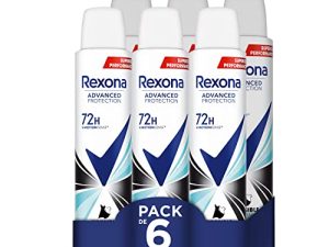 Rexona Desodorante Aerosol Advance Protection Invisible Aqua 72 h para mujer 200 ml – Pack de 6