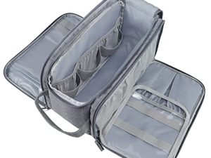 Gloppie Neceser de Maquillaje con Gran Capacidad – Bolsa de Aseo Portátil con Cremallera – Organizador de Cosméticos para Gimnasio y Viaje – Gris