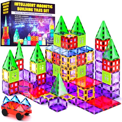 Desire Deluxe Kit Bloques de Construcción Magnéticos 3D para Niños de 3 - 7 Años - Juguete Educativo con Figuras Geométricas para Desarrollar la Creatividad de Sus Pequeños - 57 Piezas