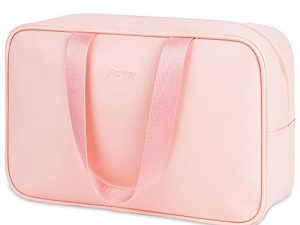 Narwey Neceser Bolsa de Aseo Grande Neceser Maquillaje Cosmético Kit de Aseo Organizador de Maquillaje para Mujeres y Niñas (Rosa)