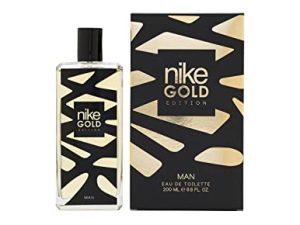 NIKE – Gold Edition, Colonia Hombre, 200 ml, Perfume Formato Spray, Eau de Toilette Natural y Masculina, Aroma Cítrico Especiado, Fragancia Fresca, Elegante y de Larga Duración