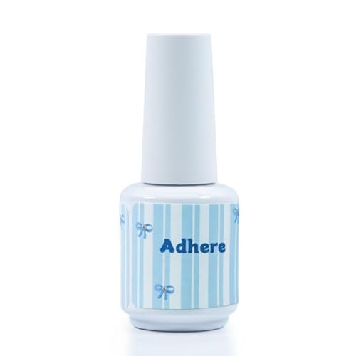 ADHERE Capa superior de alto brillo - 15 ml - Capa superior de esmalte de uñas en gel, acabado brillante en gel de color transparente para esmalte en gel UV LED