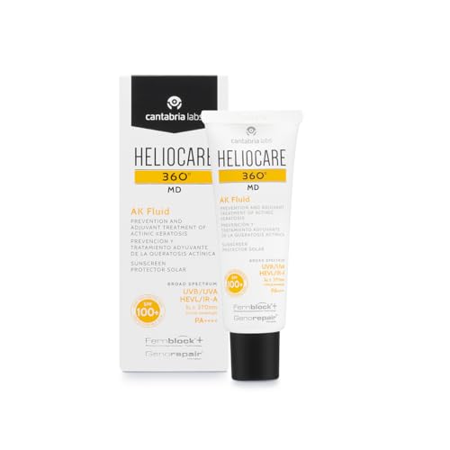 Cantabria Labs Heliocare 360º MD AK Fluid - Crema Solar SPF100+, Tratamiento Protector Adyuvante de las Queratosis Actínicas (AK) con Complejo Reparador, Fluida, 50ml