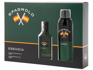 SPAGNOLO – Esencia, Estuche de Regalo Hombre, Colonia 75 ml + Desodorante en Spray 200 ml, Eau de Toilette Natural y Masculina, Aroma Fougère Amaderado, Fragancia Fresca, Desenfadada y Duradera