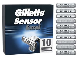 Gillette Sensor Excel Recambio De Máquinilla De Afeitar 10 Recambios, cuchillas de afeitar