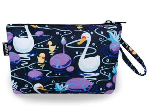 Gloppie Bolsa de Aseo Mujer Neceser Maquillaje Pequeña Cosméticos Bag con Bolsillos Incorporado, Cisne