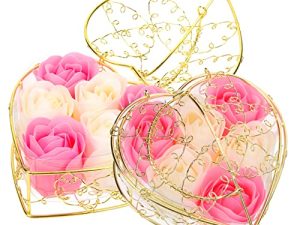 Ipetboom 2 Cajas rosa de jabón pétalos falsos Día de San Valentín valentines day present decoración baño de cumpleaños para adolescentes canasta de de cumpleaños para mujer