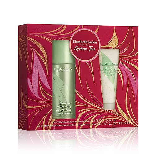 Elizabeth Arden - Set de Regalo Green Tea: Perfume Green Tea 100ml + Crema Hidratante Corporal Honey Drops 100ml, Cofre para Mujer