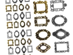 Marco De Fotos Pequeño Para Decoración De Uñas De Metal Diseño Barroco Juego De 40 Piezas