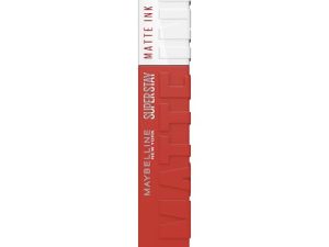 Maybelline New York, SuperStay Matte Ink, Pintalabios Mate de Larga Duración, Tono 130 – Self Starter, Rojo Nude