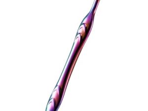 FERYES Corta Cutículas con Tenedor, Herramienta 2 en 1 para el Cuidado de las Uñas, Herramienta de Acero Inoxidable para Manicura y Pedicura -Rainbow