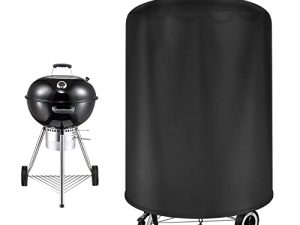 Raweao Funda Barbacoa Weber 47 cm, Cubierta BBQ de Parrilla 47cm Impermeable, 500D Oxford a Prueba de Viento Cubierta Barbacoa Redonda (Φ58x68cm)