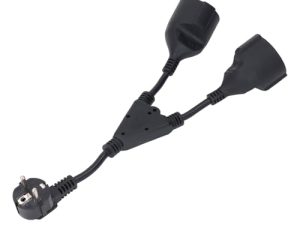 Cable de Extensión de Alimentación de Doble Enchufe de 3500 W, 16 A, Divisor en Y, 1 A 2 Salidas, Cable Corto Giratorio, Material de PC de Cobre de Primera Calidad, Resistencia