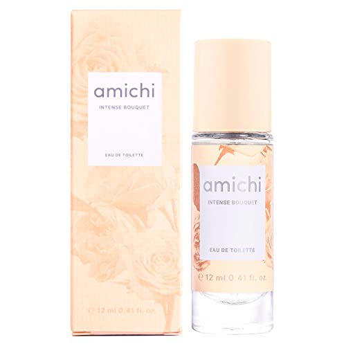 AMICHI - Intense Bouquet, Colonia Mujer, 12 ml, Formato Viaje en Spray, Perfume Mujer, Eau de Toilette Femenina, Agua Fresca, Fragancia Dulce y Floral, Aroma Intenso de Larga Duración