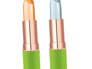 TOVINANNA 2 Piezas Pintalabios que cambia de Color lápiz labial de larga duración paraca tapa balsamo labial lipstick herramienta de belleza brillo de labios que cambia de color Pegar