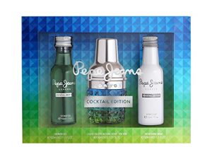 Pepe Jeans Cocktail Edition For Him Estuche Regalo Perfumes Hombre Pack de 3 Piezas Eau de Toilette 30ml, After Shave 50ml y Shower Gel 50ml Set Fragancia Cítrica, Amaderada y Especiada