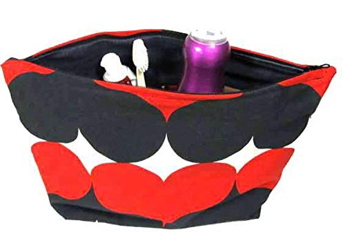 Miniblings Gran bolsa de lavado bolsa cosmetica 30x20cm corazones corazon rojo retro