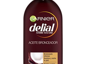 Garnier Delial Ideal Bronze Aceite Bronceador Intenso con [Aceite de Coco Nutritivo]. Broncea e ilumina la piel. Absorción inmediata. Testado bajo control dermatológico. 200 ml