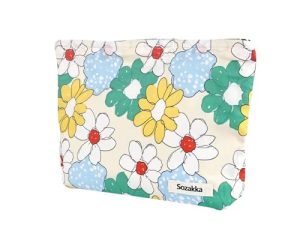 Fycyko – Estuche de maquillaje para viaje, estuche de aseo de flores, estuche de maquillaje para mujer, cosméticos con cremallera portátil, bolsa de organizador cosmético, bolsa de maquillaje para