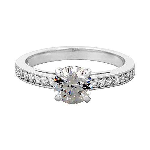 Swarovski Anillo Attract, Talla redonda, Pavé, Blanco, Baño de rodio, 55