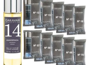 CARAVAN FRAGANCIAS Perfume de Hombre Nº14 de 150 ml + Set de 10 Viales de Fragancias Masculinas distintas de Caravan para descrubir nuevos aromas