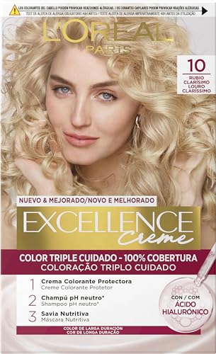 L´ORÉAL PARIS Excellence Creme Tinte Permanente - Tono 10 Rubio Clarísimo Aclarado