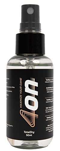 4on TotalDry Spray – Antitranspirante para manos. Spray no pegajoso y neutro para reducir el sudor de las manos y maximizar el agarre. Adecuado para todos los deportes y atletas. 50 m