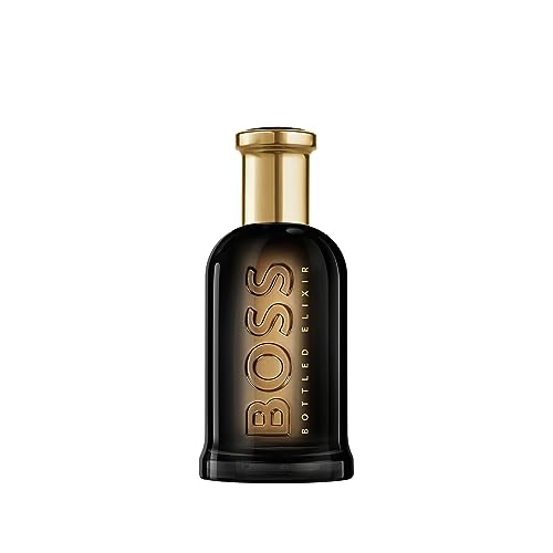 BOSS BOTTLED ELIXIR Perfume Intenso para hombre 50 ml | Fragancia masculona amaderada ambarina, con esencia de veitier y cedro | Atemporal y de larga duración