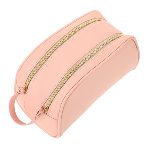 SAFIGLE Bolsa De Almacenamiento De Cosméticos Mujer Pequeño Señoras Mini Neceser Dama Chicas Compartimiento Largo Bolsa De Maquillaje para De Viaje Artículos De Aseo Rosa Poliéster