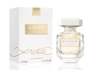 Elie Saab Le Parfum in White 50 ml – Eau de Parfum de Mujer – Fragancia Chipre Frutal – Vibrantes Notas de Frutos Rojos, Pera y Pachulí – Botella de Cristal Transparente