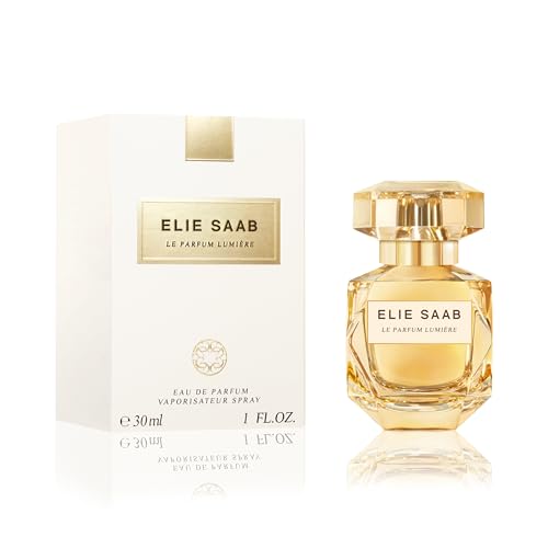 Elie Saab Le Parfum Lumière 30 ml – Eau de Parfum de Mujer – Fragancia Floral Amaderada – Deslumbrantes Notas de Ylang-Ylang, Jazmín y Madera de Ámbar – Botella de Cristal Transparente