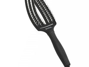Olivia Garden Fingerbrush Care Iconic – Medium – Black – Detangling Hairbrush with Boar & Nylon Bristles for Ultimate Shine & Smooth Styling