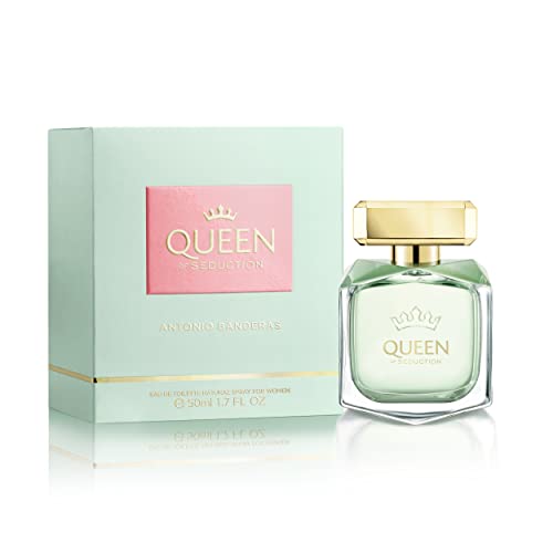 BANDERAS Perfumes, Queen of Seduction, Eau de Toilette para Mujer, Larga duración, Fragancia fresca, romántica y con encanto, Notas florales y marinas, Optimo para uso diario, 50 ml