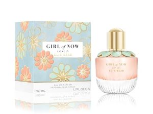 Elie Saab Girl of Now Lovely 50 ml – Eau de Parfum para Mujer – Fragancia Floral Gourmand – Efervescentes Notas de Mandarina, Pera, Flor de Ormond y Haba Tonka – Botella de Cristal Transparente