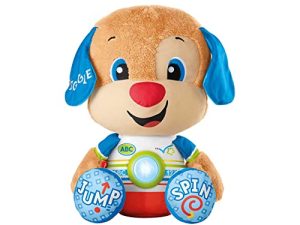 Fisher-Price Ríe y Aprende Perrito grande de juguete con sonidos, canciones y frases, regalo para bebés +18 meses (Mattel HDJ18)