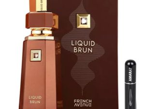 Perfume Liquid Brun 100ML, Perfume Árabe de Larga Duración, Eau De Parfum Importado desde Dubái, Incluye Atomizador Recargable 5ML, Fragancia con Notas de Canela, Vainilla y Praliné (Liquid Brun)